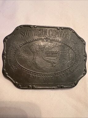Vintage Southern Comfort Decorative Belt Buckle. Made of steel.